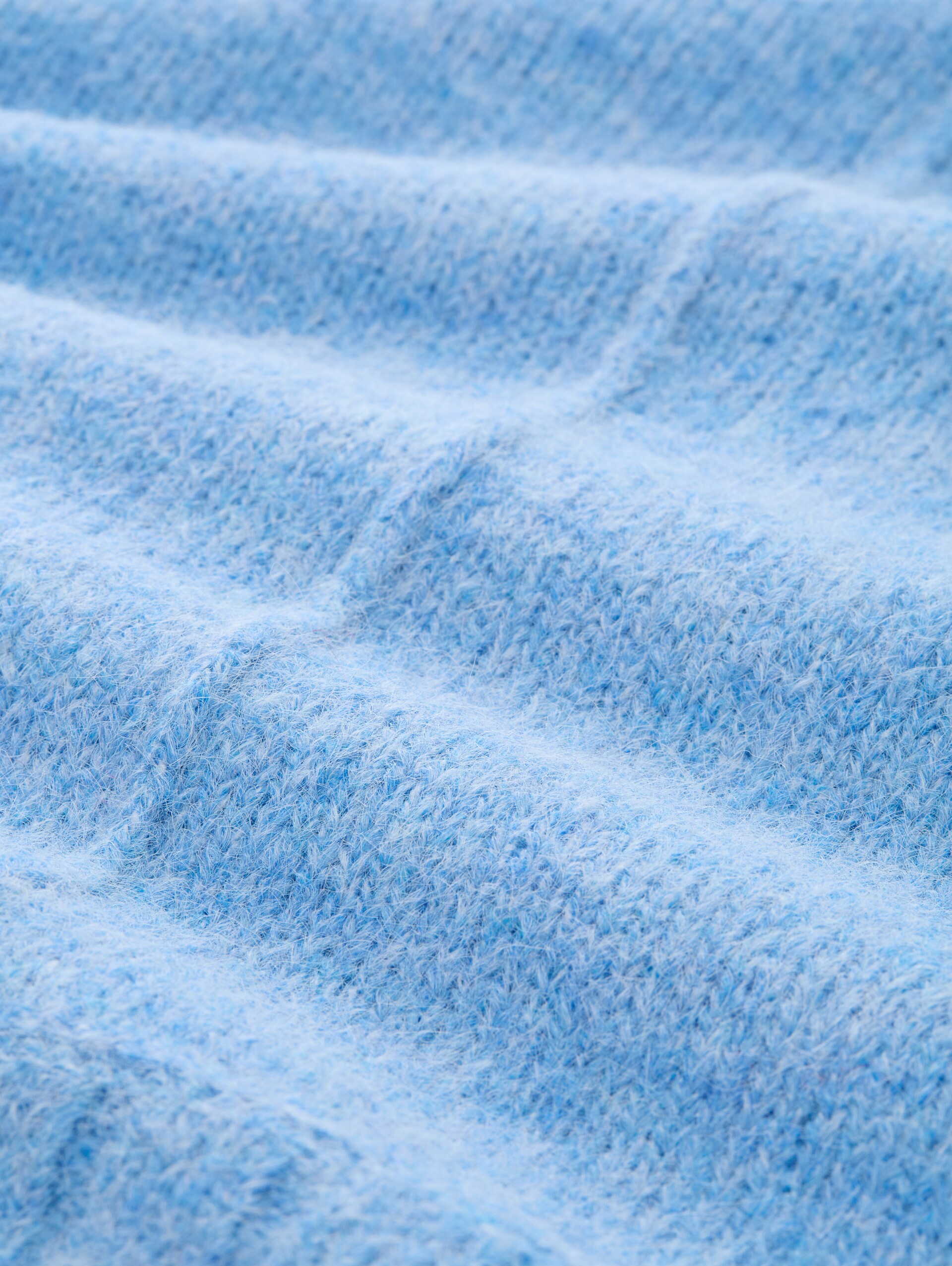 Oversized knitted jumper with wool content - light fjord blue melange - Material view
