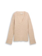Nicht ausgewählt, Oversize Strickpullover mit Wollanteil von , beige