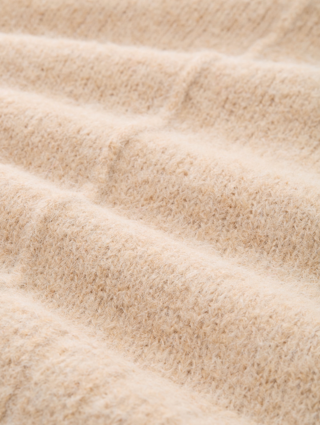 Oversize Strickpullover mit Wollanteil - sand stone beige melange - Material-Ansicht