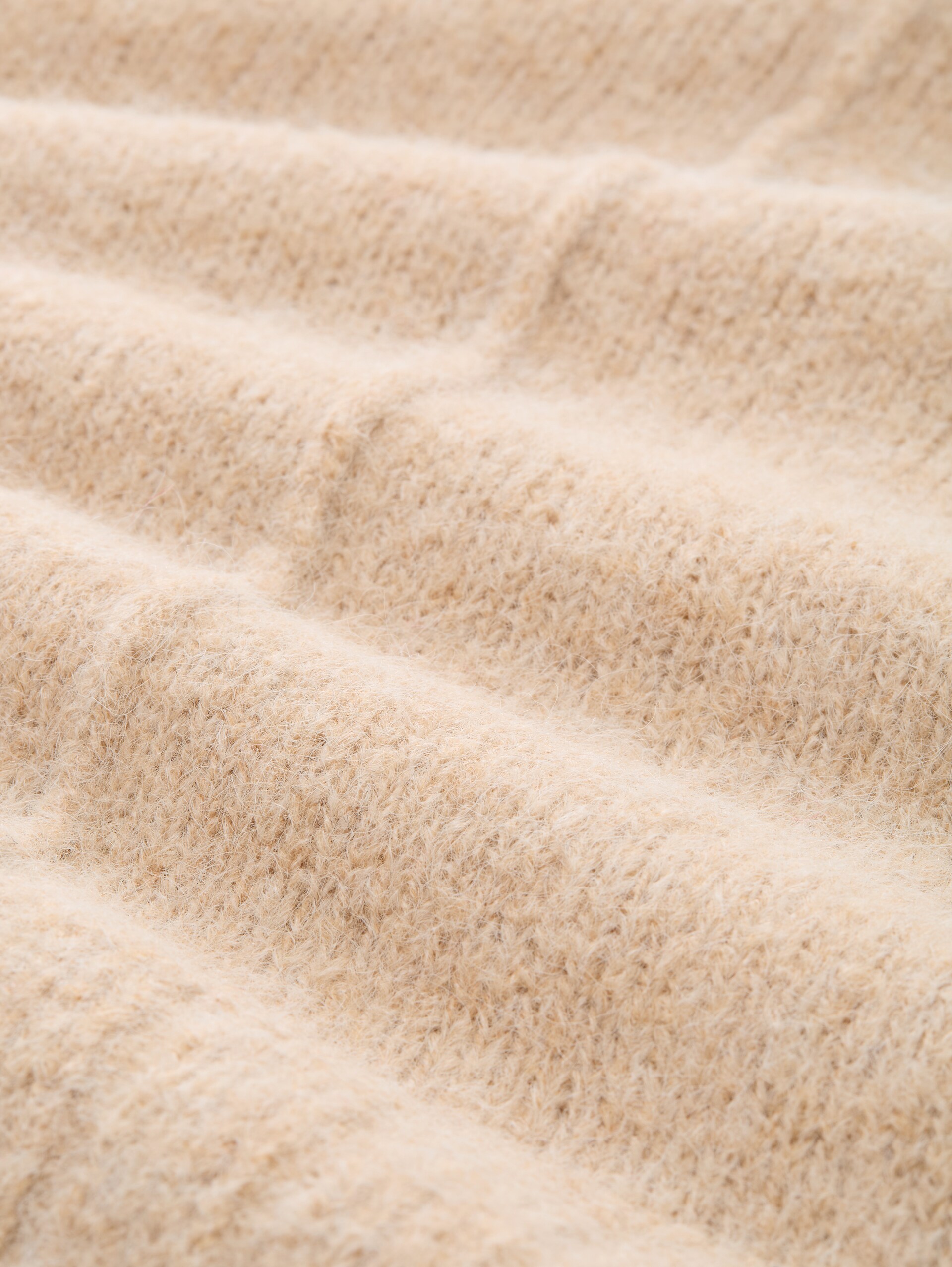 Oversized knitted jumper with wool content - sand stone beige melange - Material view