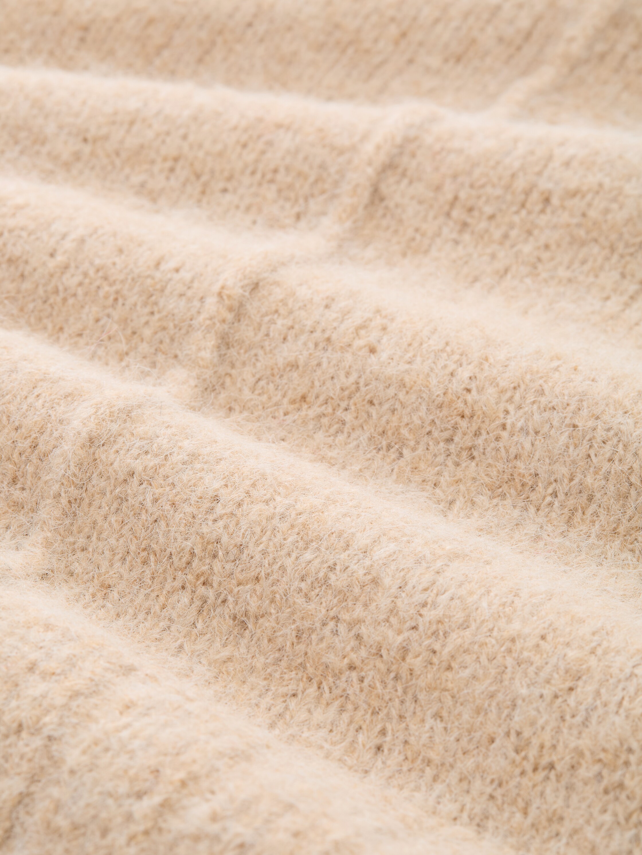 Oversize Strickpullover mit Wollanteil - sand stone beige melange - Material-Ansicht