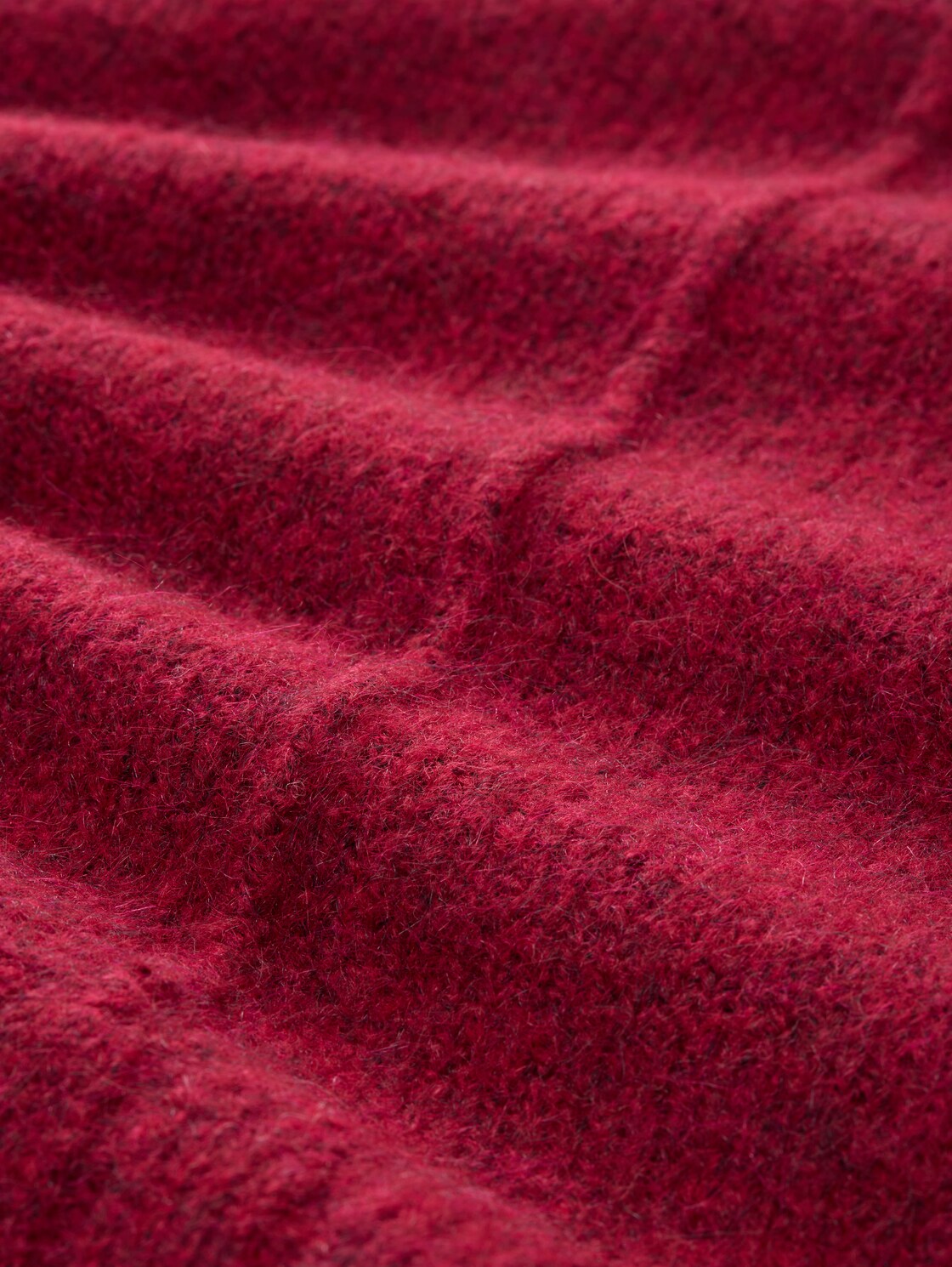 Oversize Strickpullover mit Wollanteil - rumba red melange - Material-Ansicht