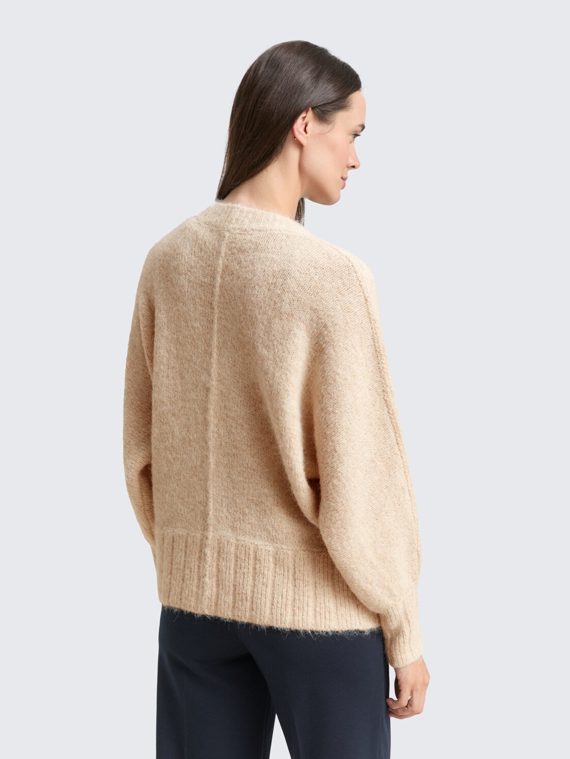 Oversize Cardigan mit Wollanteil - sand stone beige melange