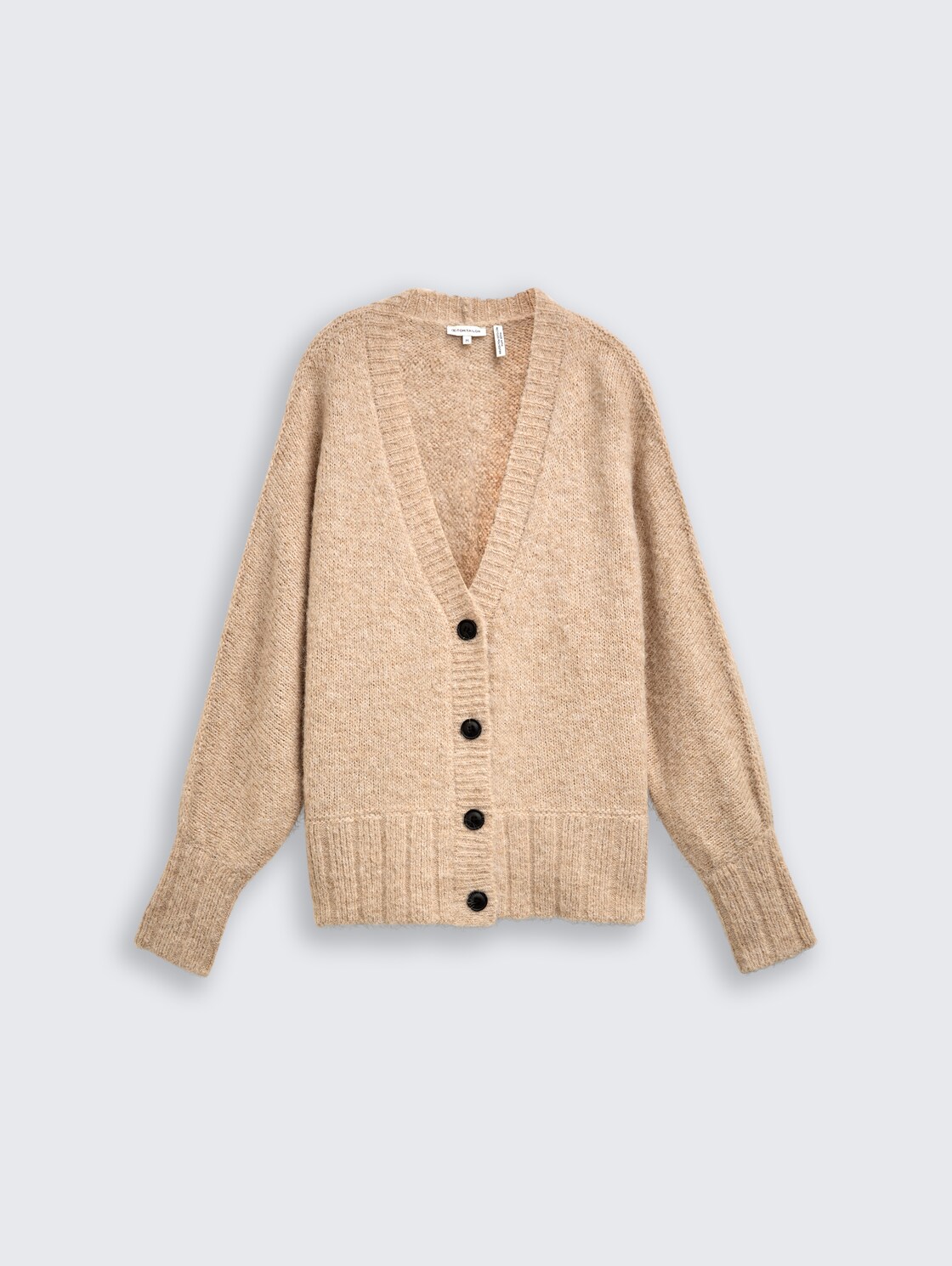 Oversize Cardigan mit Wollanteil - sand stone beige melange