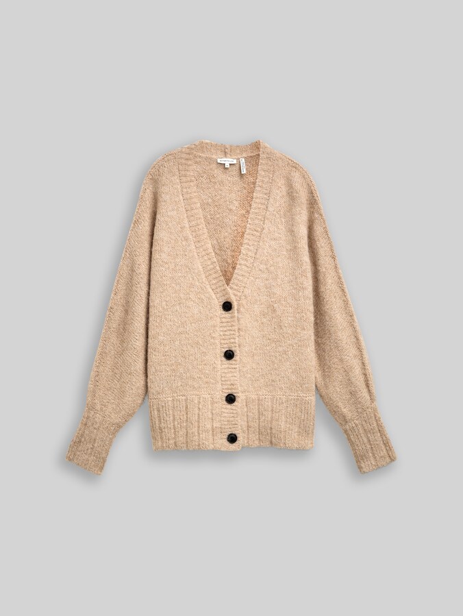 Oversize Cardigan mit Wollanteil von Women, sand stone beige melange
