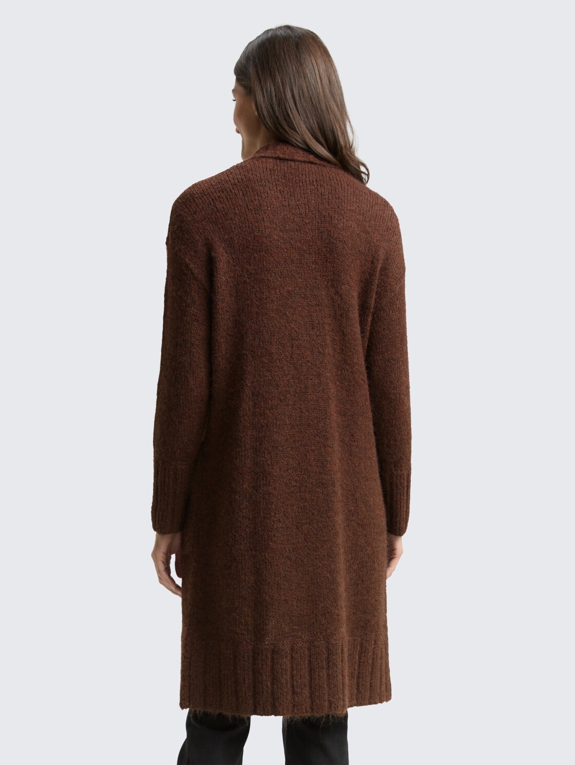 Oversize Cardigan mit Wollanteil - dark pecan brown melange