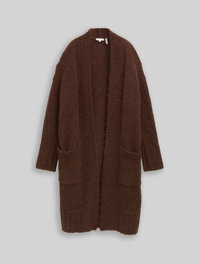 Oversize Cardigan mit Wollanteil von Women, dark pecan brown melange