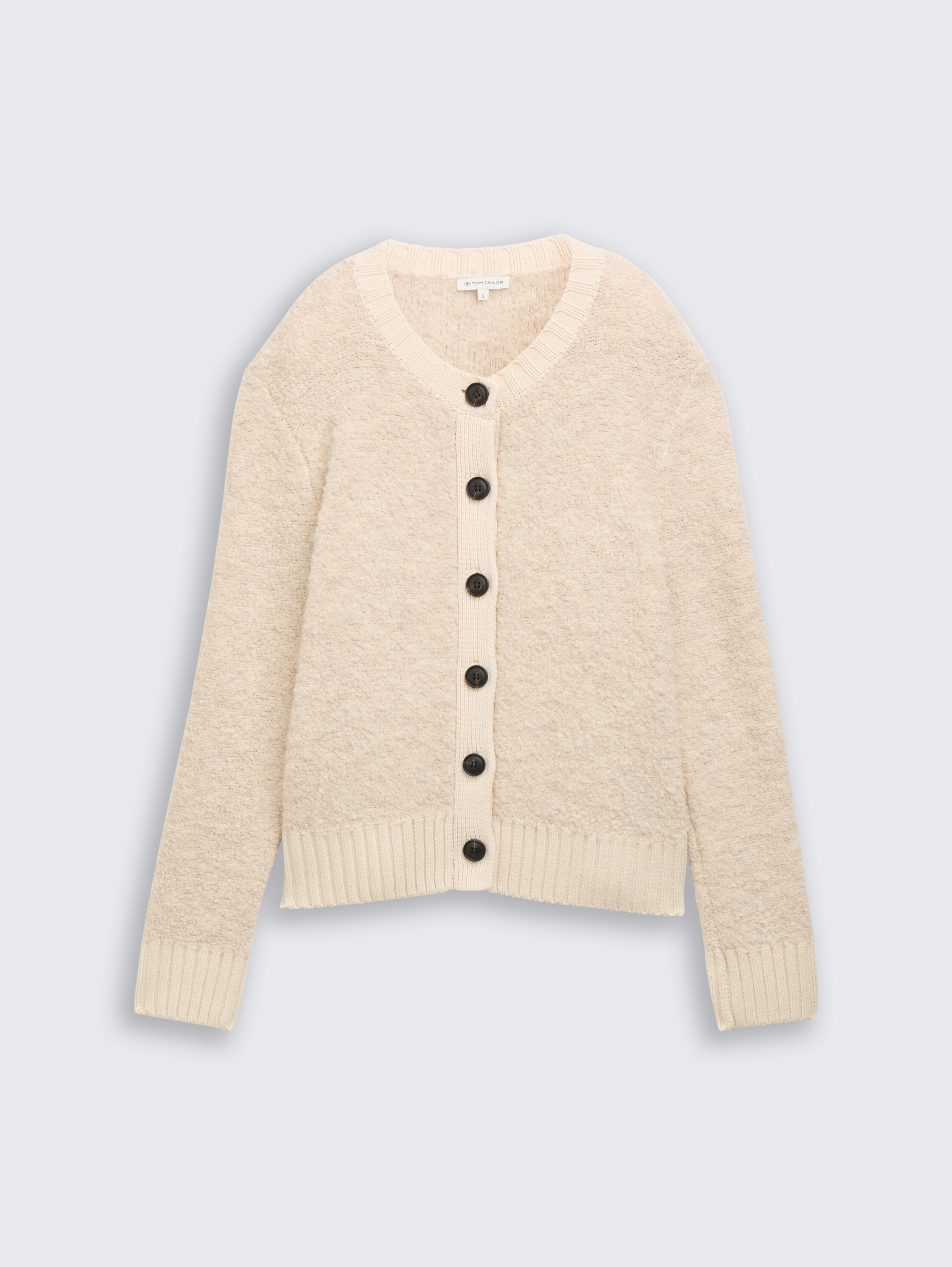 Bouclé vest met wol - sand_stone_beige_melange - 