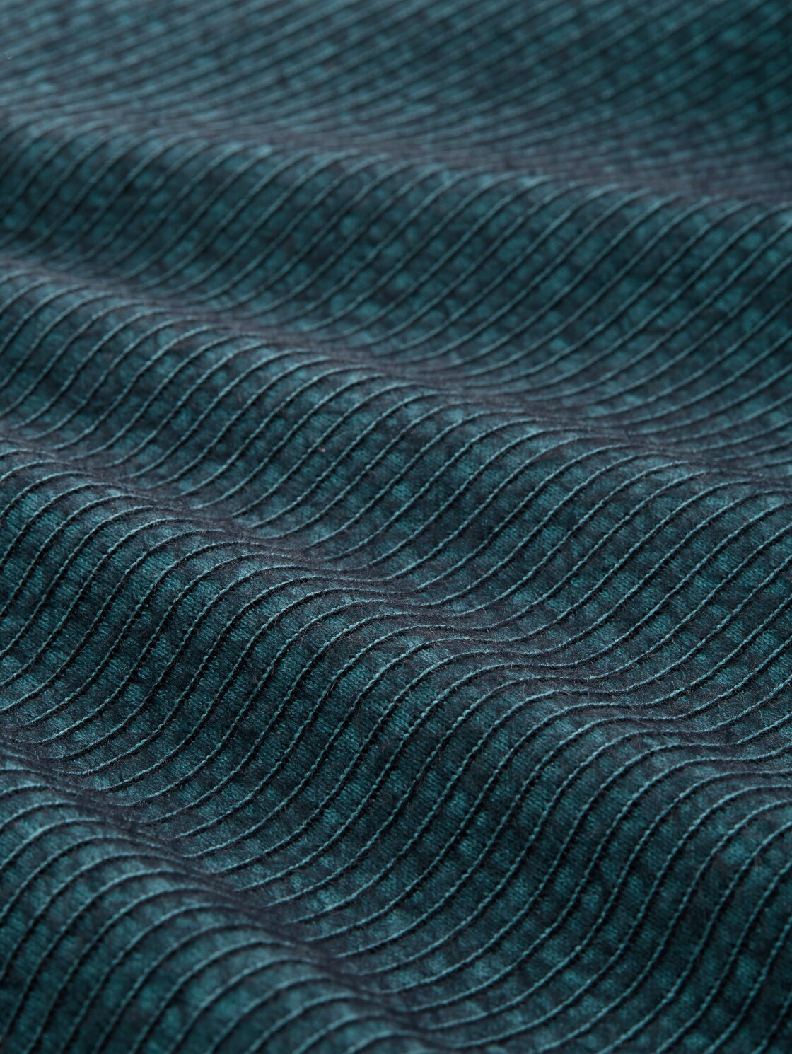 Strickpullover aus Federgarn - teal stripe with featheryarn - Material-Ansicht