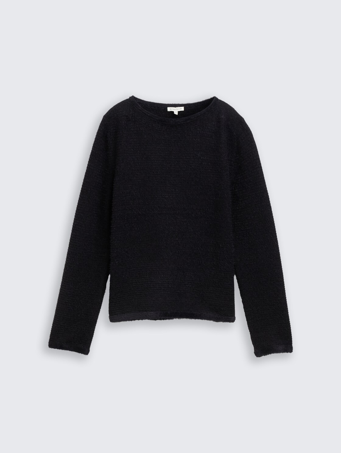 Strickpullover aus Federgarn - black stripe with featheryarn