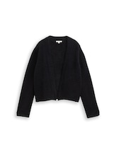 Selected, Cardigan made from feather yarn by Tom Tailor, black