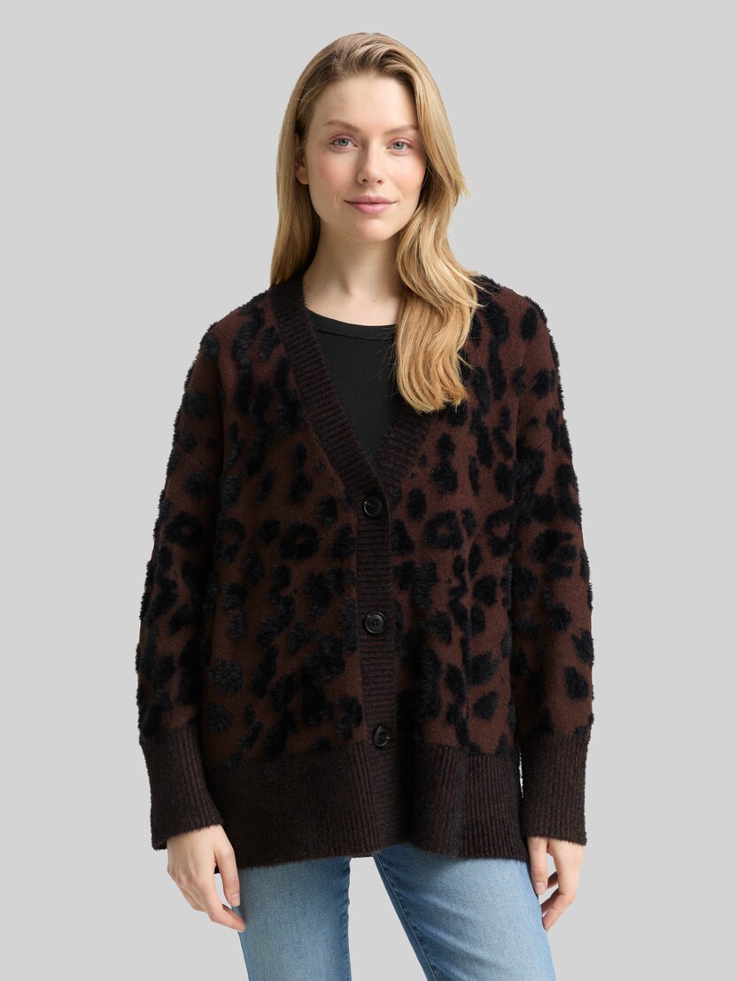 Oversized vest met luipaardprint door Women, big brown leo design