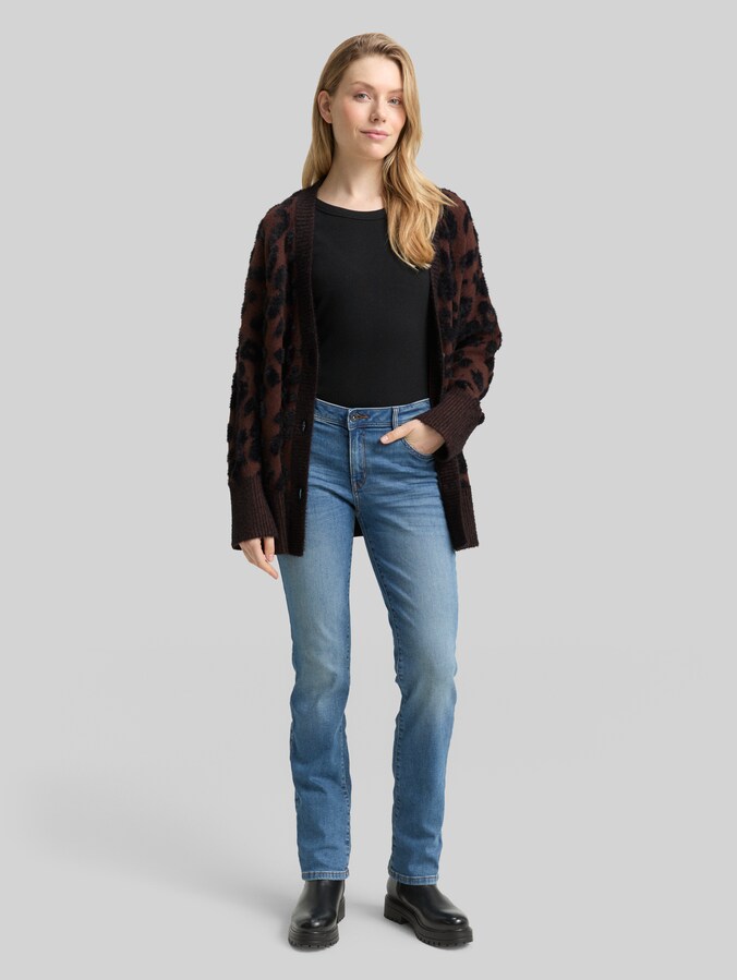 Cardigan oversize à motif léopard par Women, big brown leo design