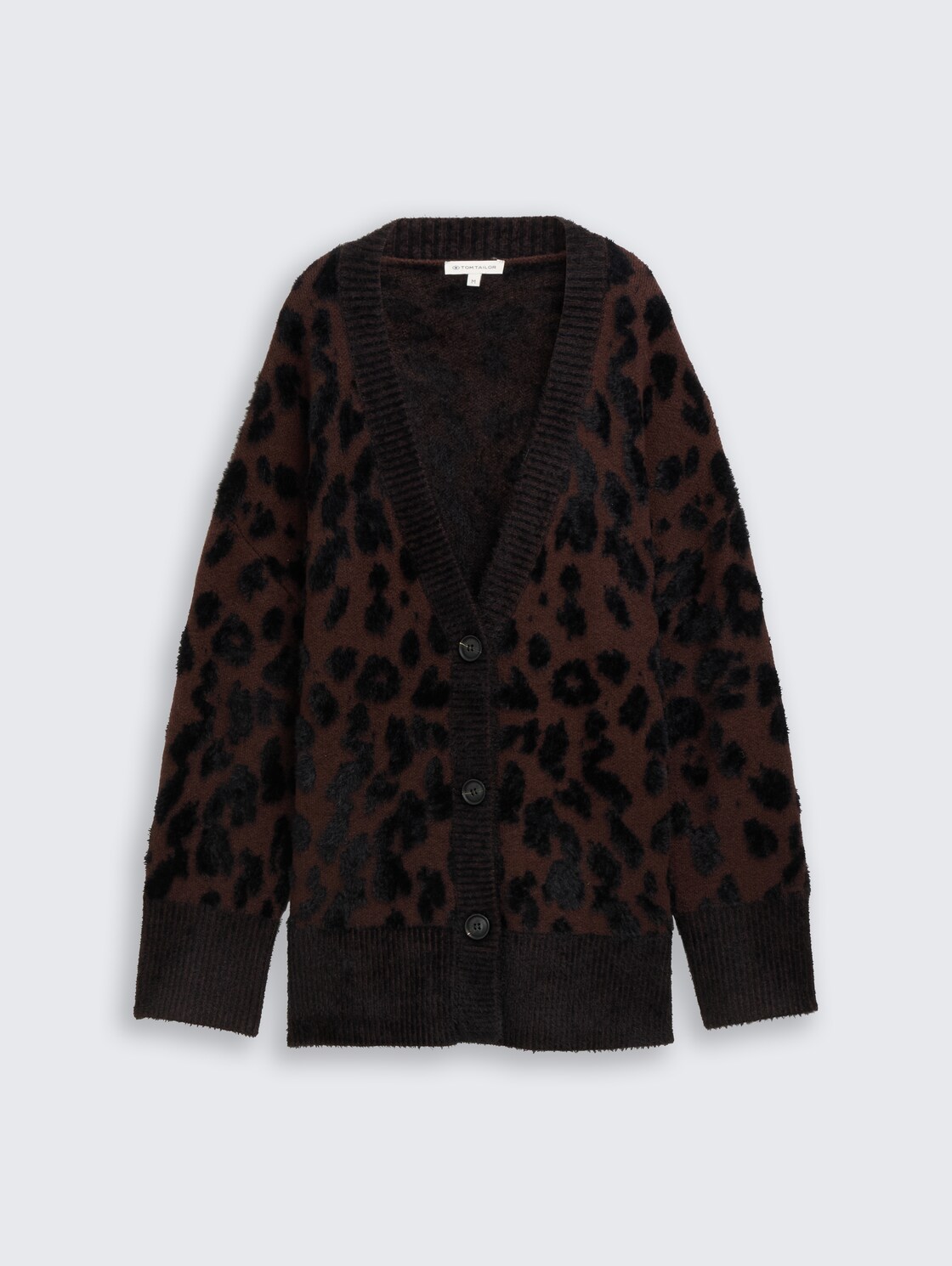 Oversize Cardigan mit Leo-Muster - big brown leo design