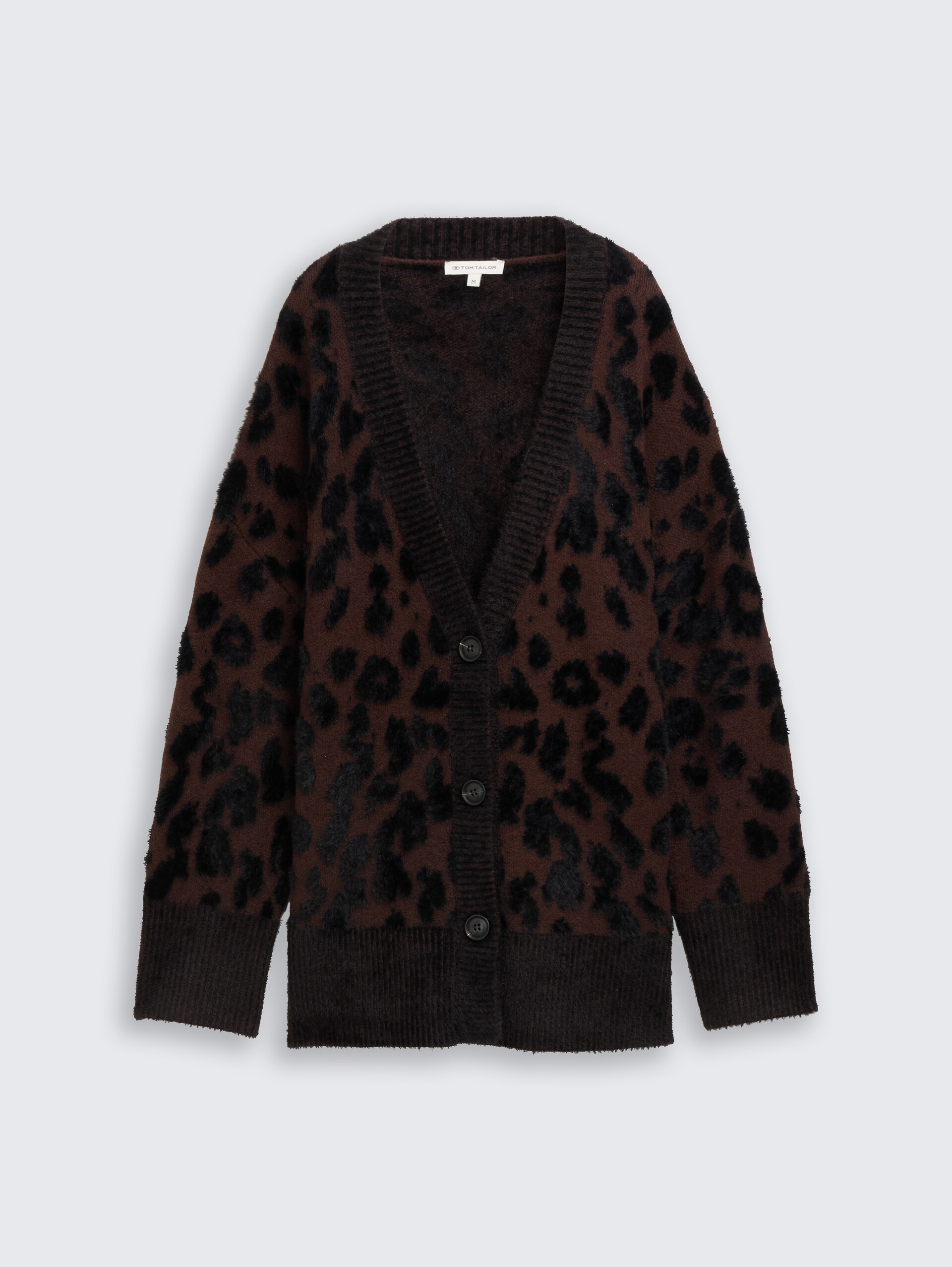 Oversize Cardigan mit Leo-Muster - big brown leo design