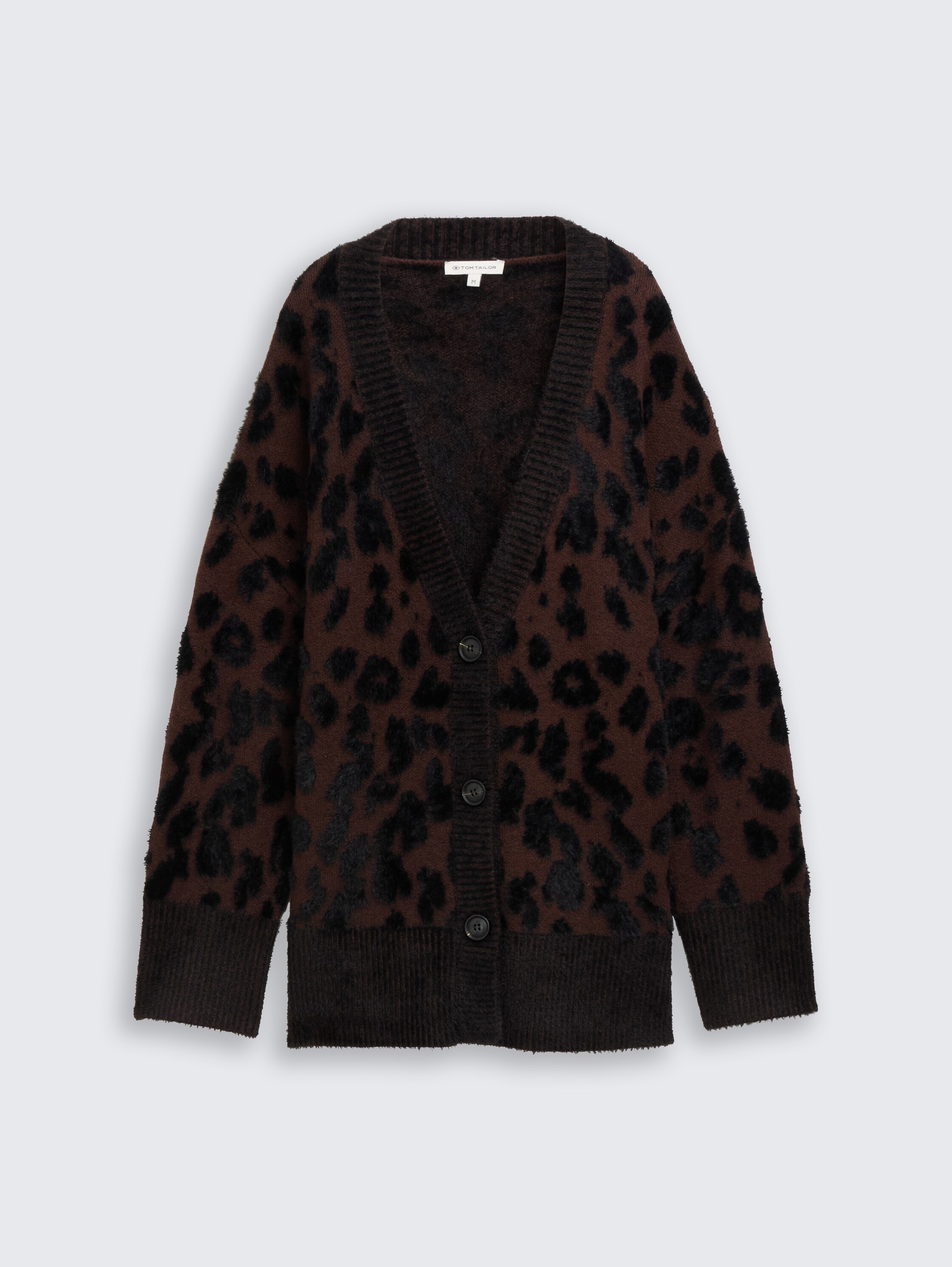 Cardigan oversize à motif léopard - big brown leo design
