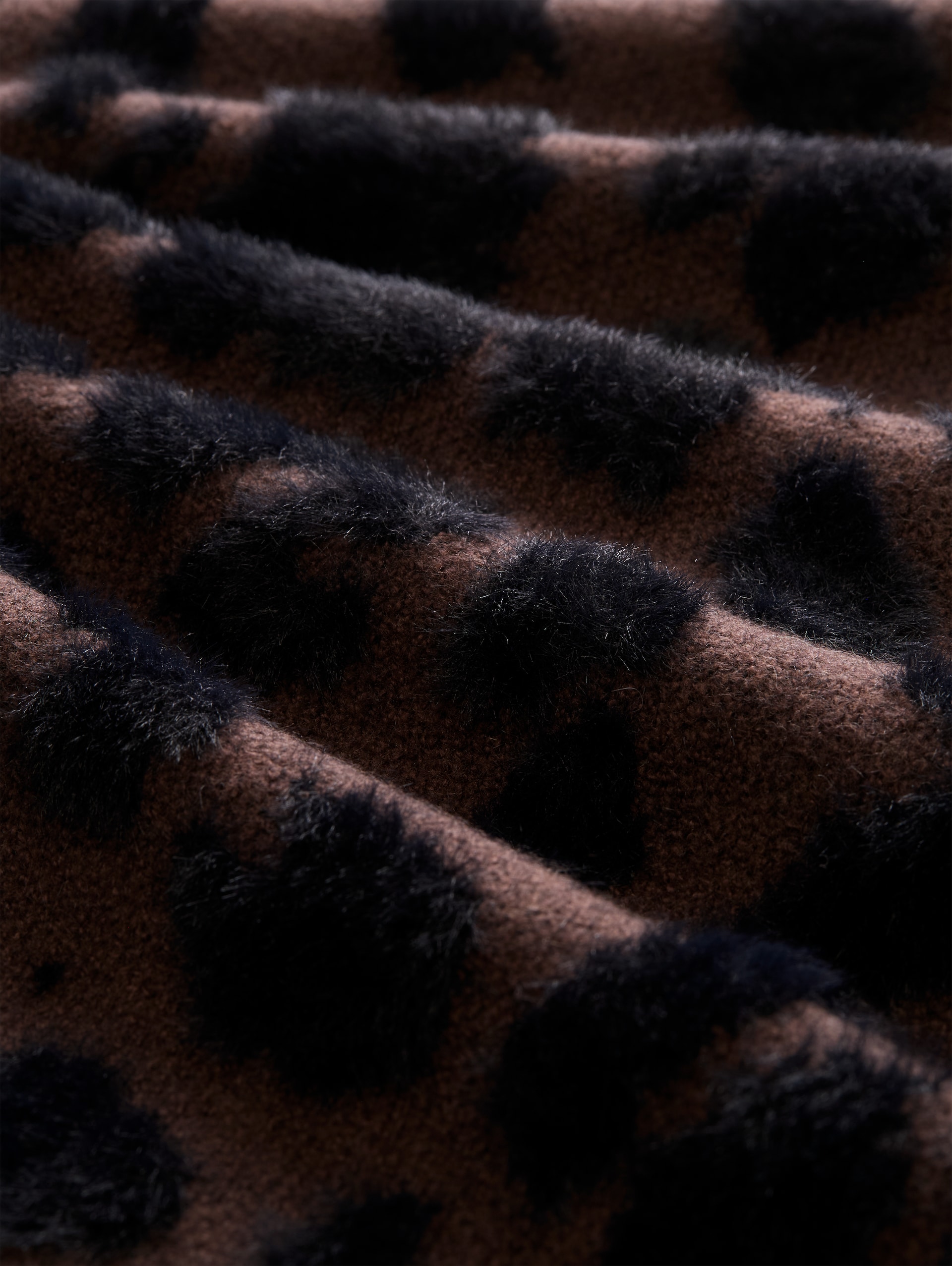 Oversize Cardigan mit Leo-Muster - java brown big leo design - Material-Ansicht