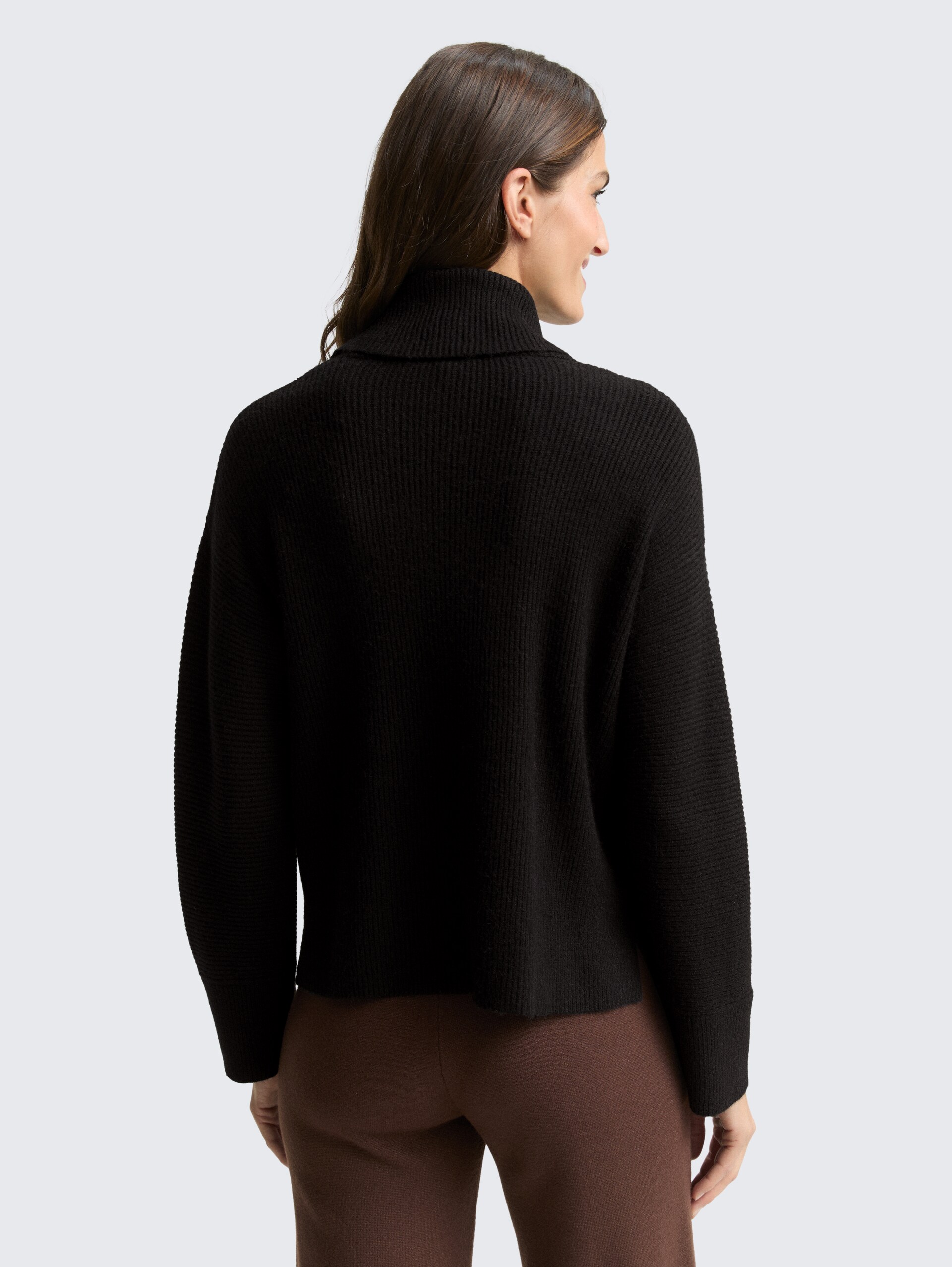 Oversize Rollkragenpullover - deep black