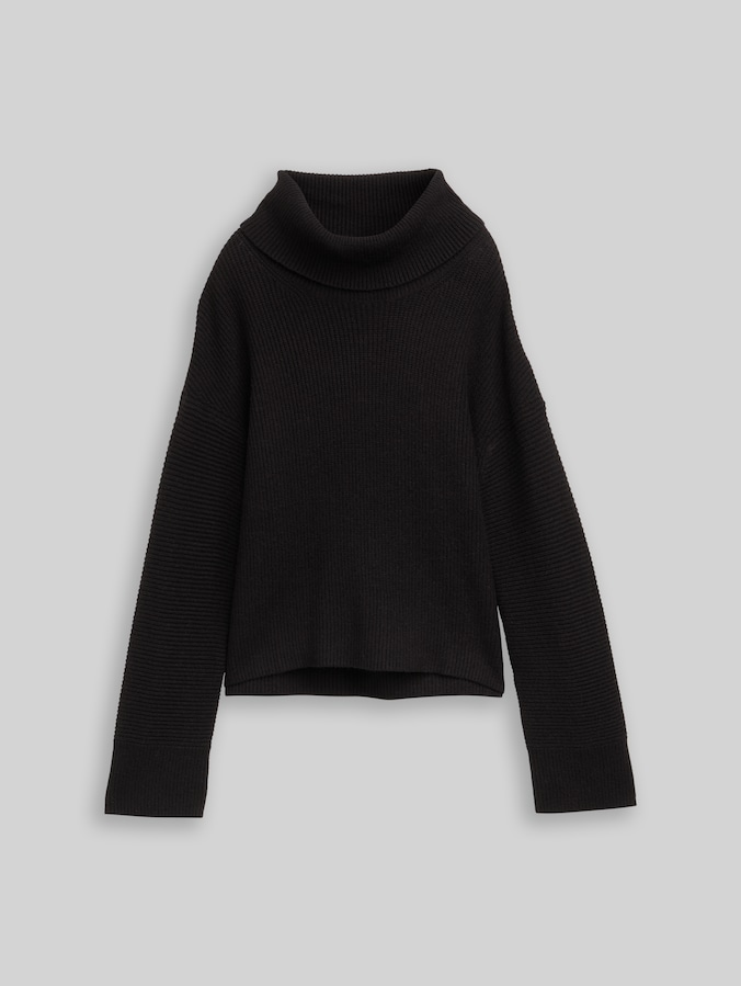 Pull à col roulé oversize par Women, deep black