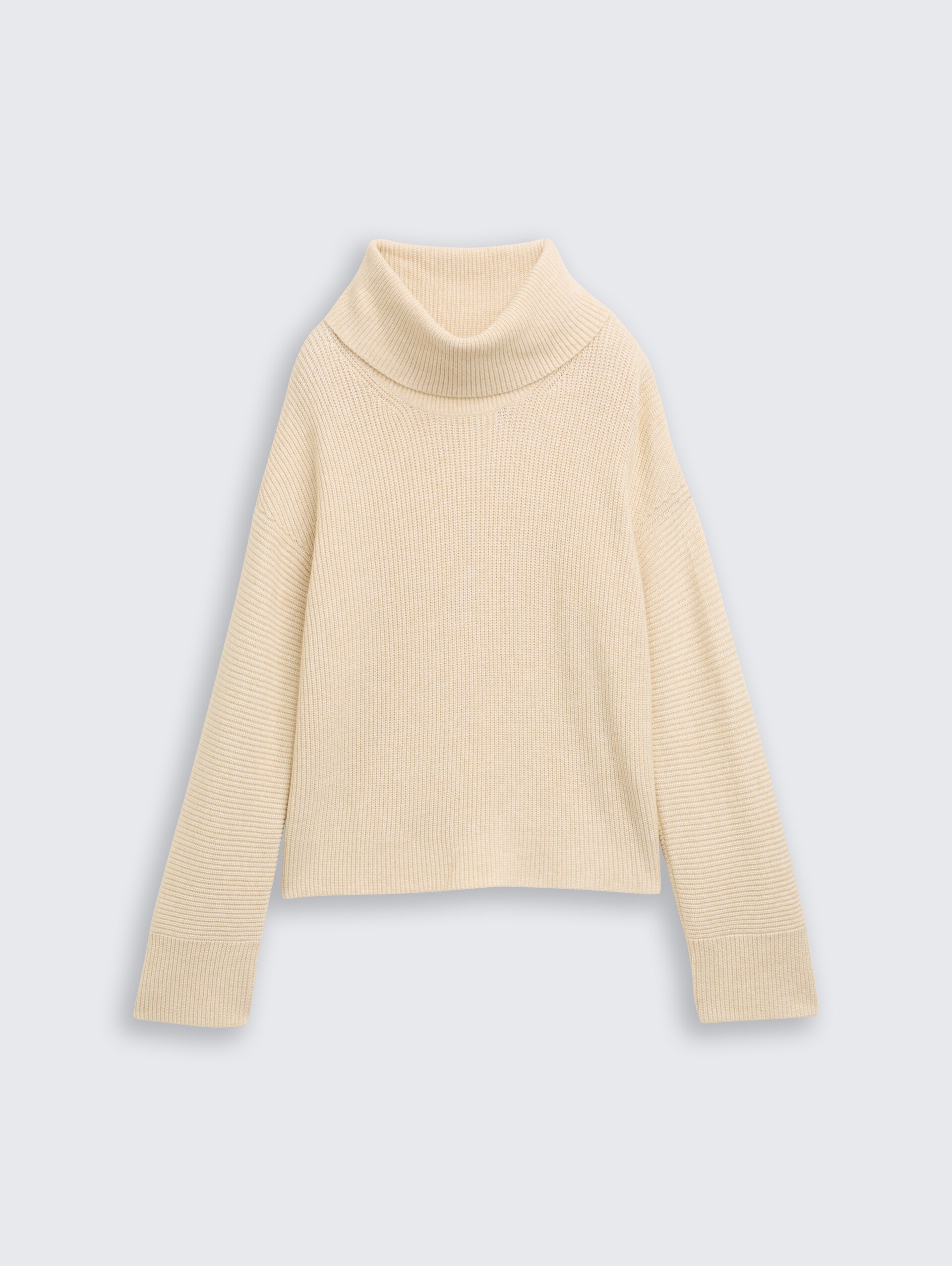 Oversize Rollkragenpullover - sand stone beige melange