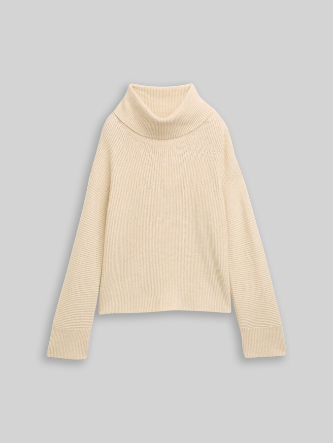 Pull à col roulé oversize par Women, sand stone beige melange