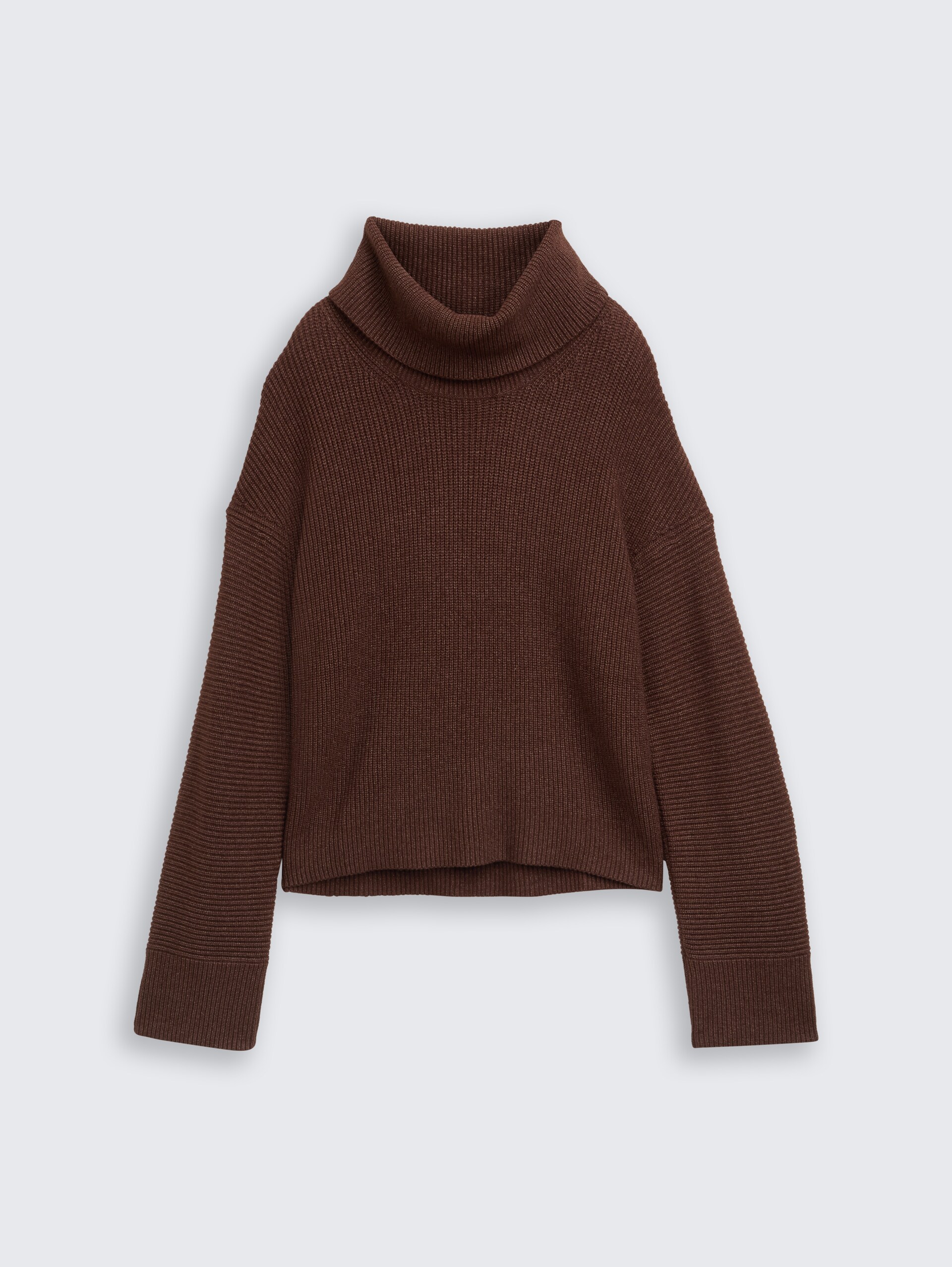 Oversize Rollkragenpullover - dark pecan brown melange