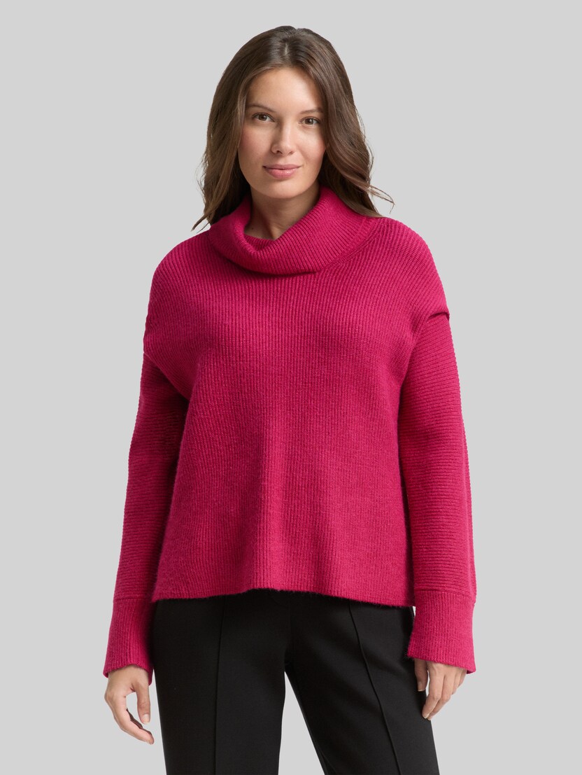 Oversized coltrui door Women, dark pink melange