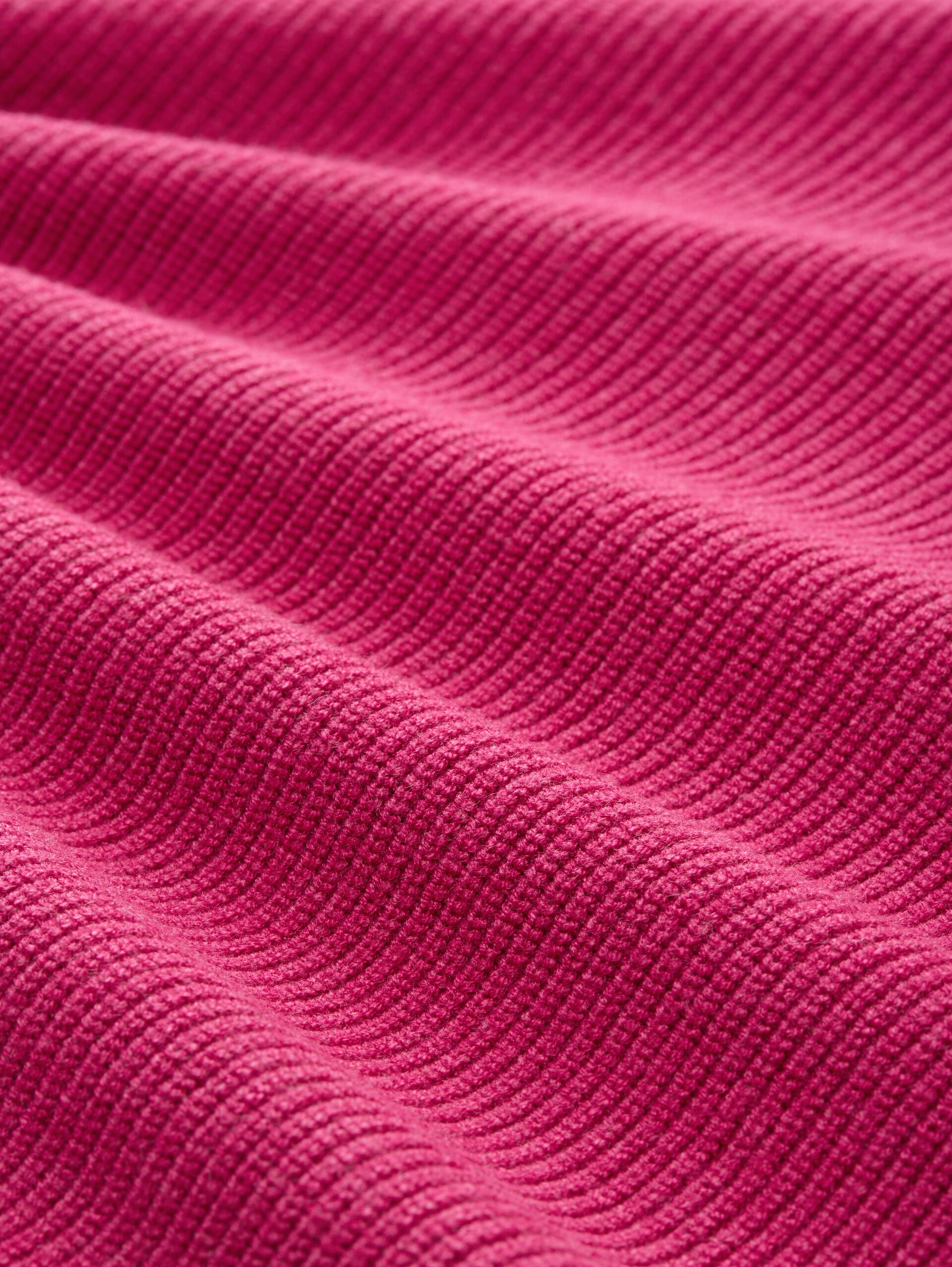 Oversize Rollkragenpullover - dark pink melange - Material-Ansicht