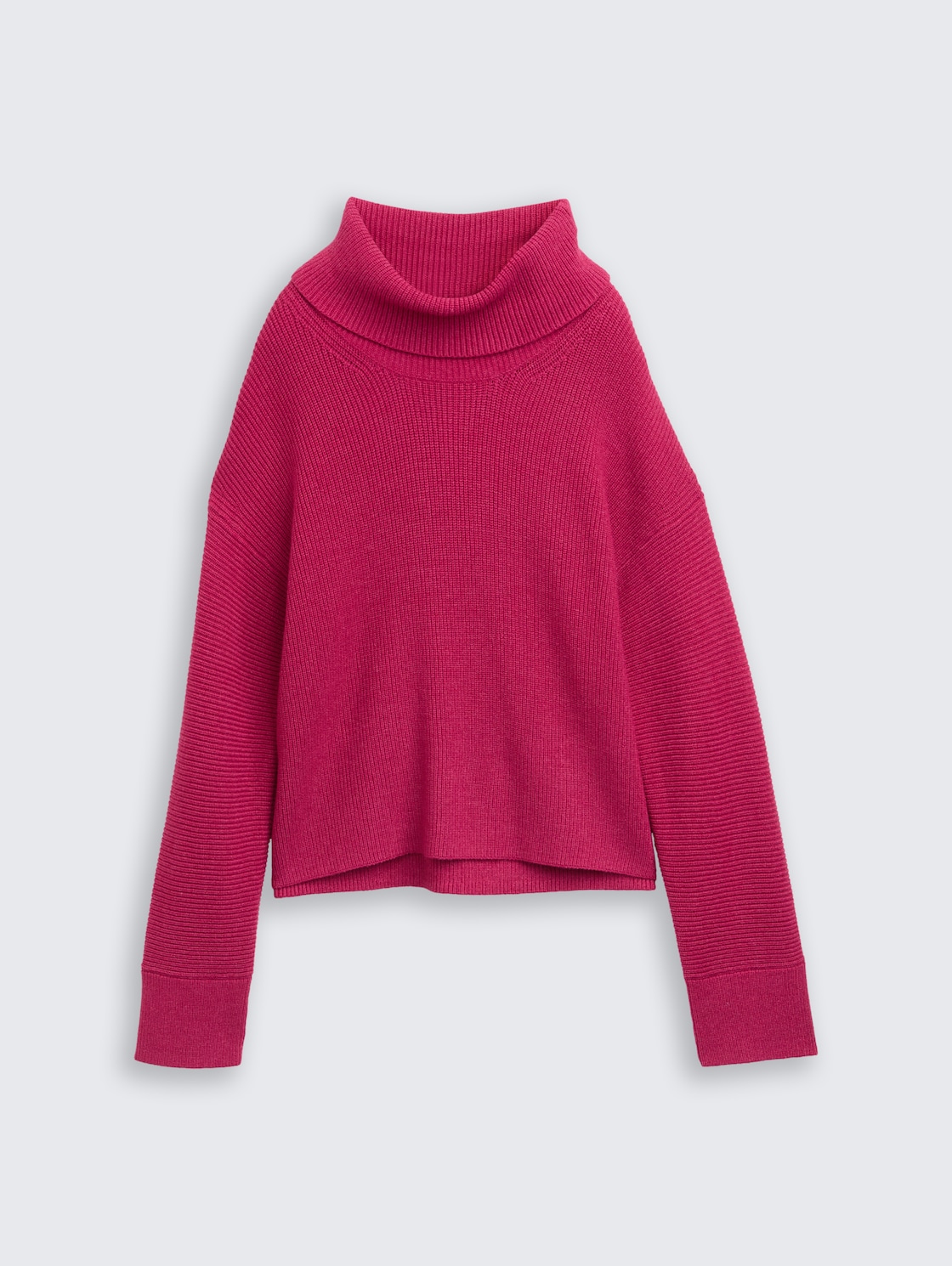 Oversize Rollkragenpullover - dark pink melange