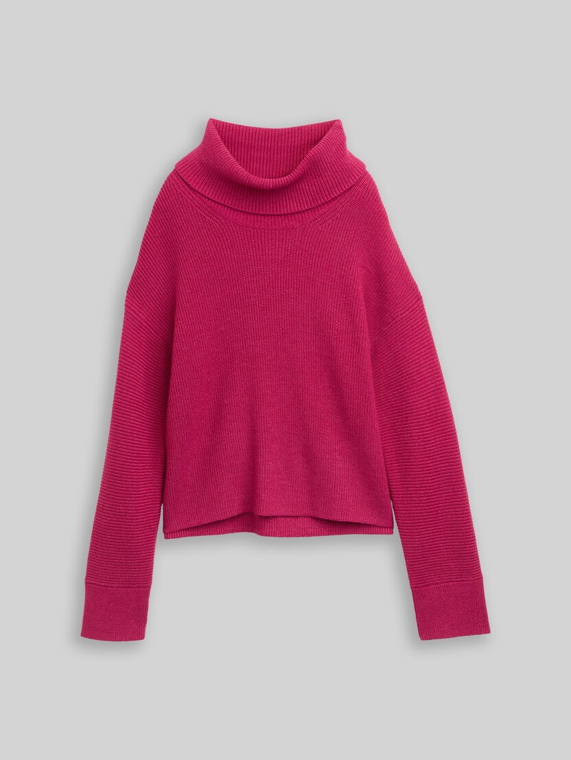 Pull à col roulé oversize par Women, dark pink melange
