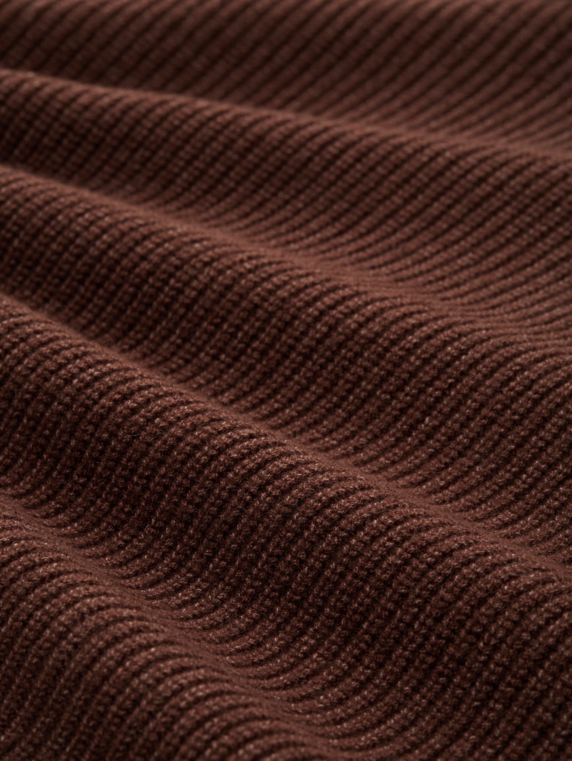 Oversize Cardigan mit Rundhalsausschnitt - dark pecan brown melange - Material-Ansicht