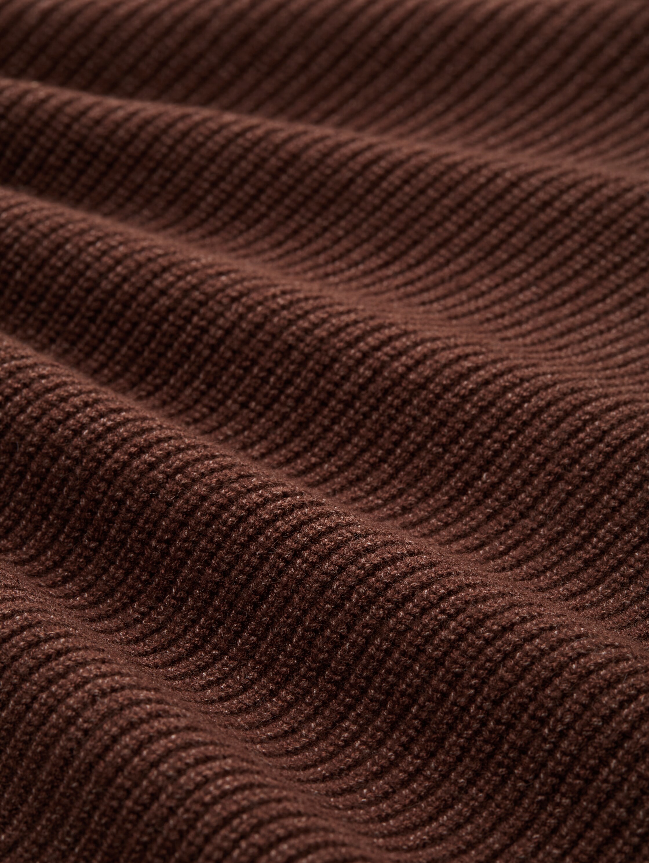 Oversized cardigan with round neckline - dark_pecan_brown_melange - 