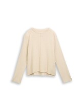Not Selected, Cropped knitted jumper with stand-up collar by , beige