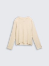 Pull court en maille avec col montant - sand stone beige melange