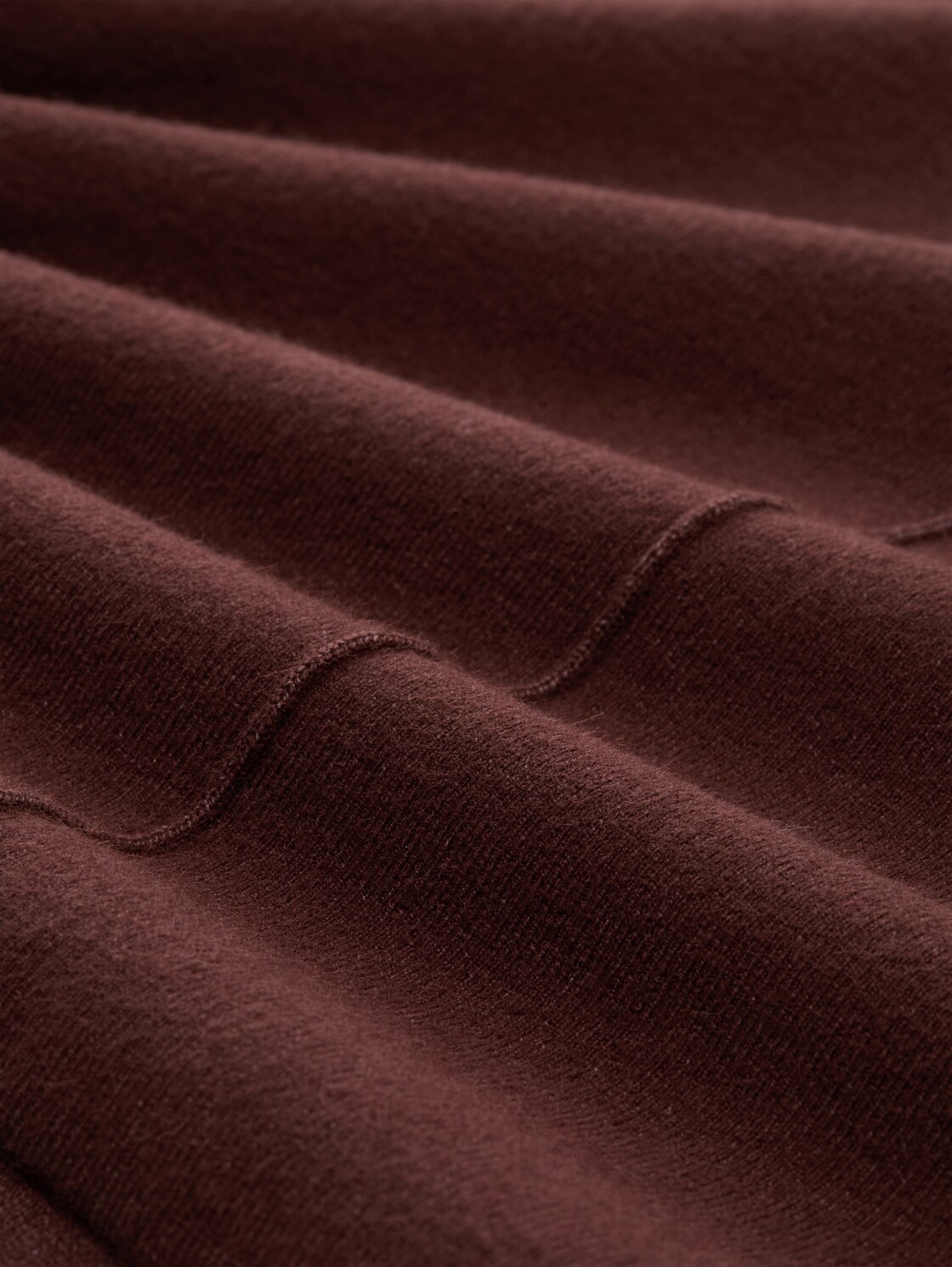 Cropped Strickpullover mit Stehkragen - dark pecan brown melange - Material-Ansicht