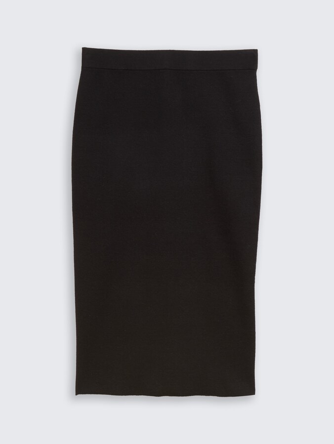 Midi-Rock mit Schlitz von Women, deep black