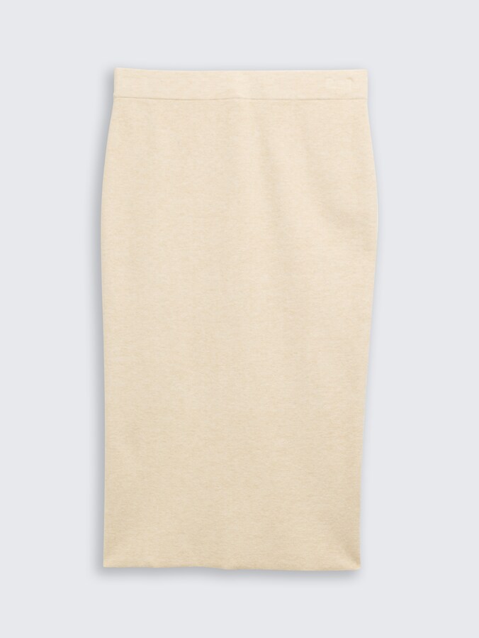 Jupe midi fendue par Women, sand stone beige melange