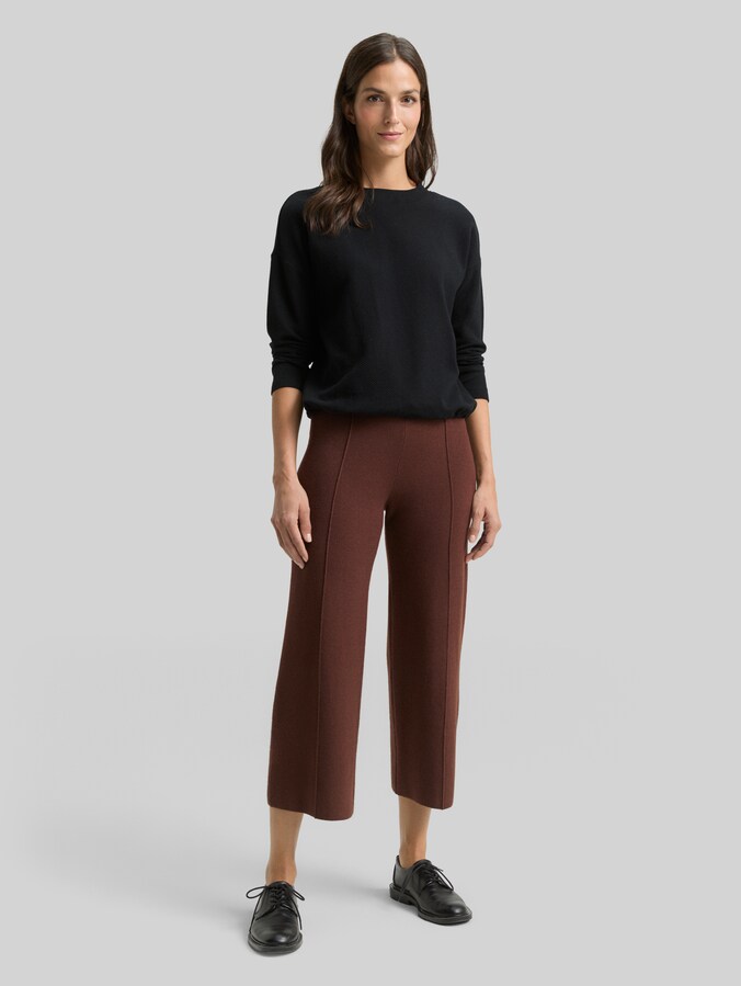 Culotte gebreide broek door Women, dark pecan brown melange