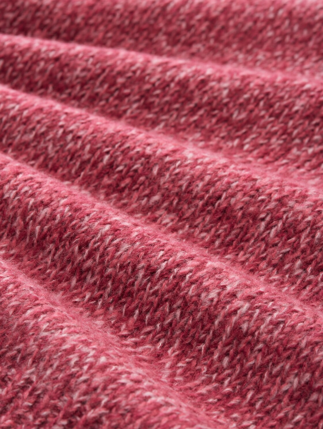 Loose fit knitted jumper with wool content - pink berry mouline - Material view