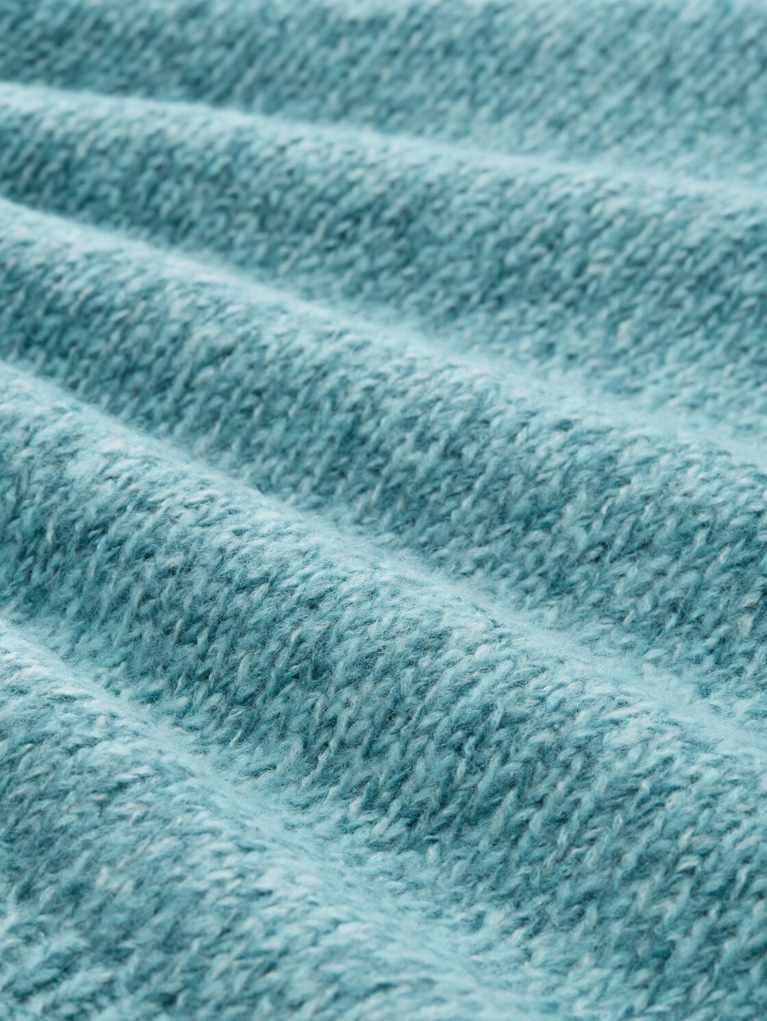 Loose Fit Strickpullover mit Wollanteil - teal white mouline - Material-Ansicht