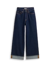 Ausgewählt, Wide Leg Jeans mit Turn-Up und Stretch von Tom Tailor, blau