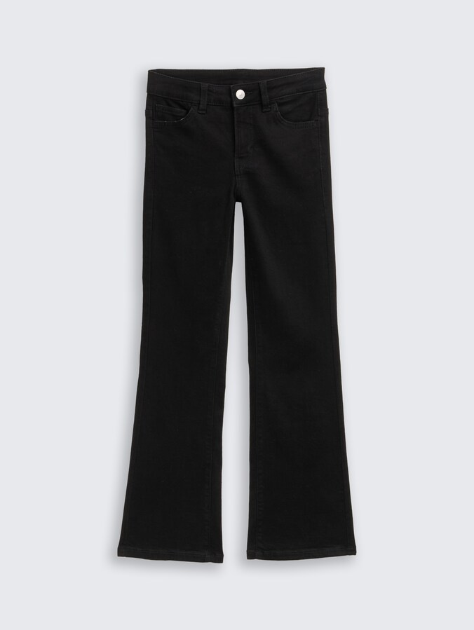 Flared jeans met stretch door Teen Girls, black black denim