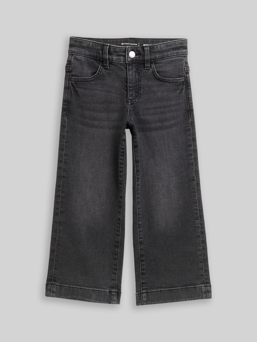 Jean à jambes larges et stretch par Mini Girls, grey denim
