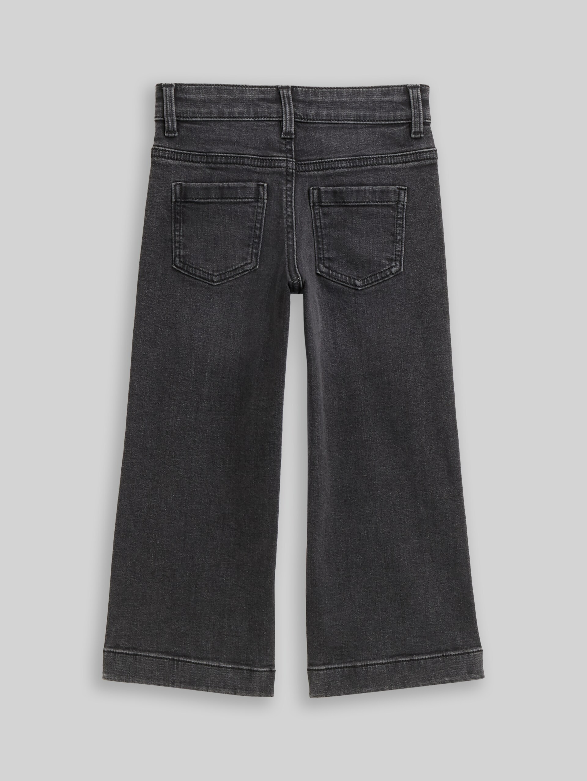 Wide leg jeans with stretch - grey denim