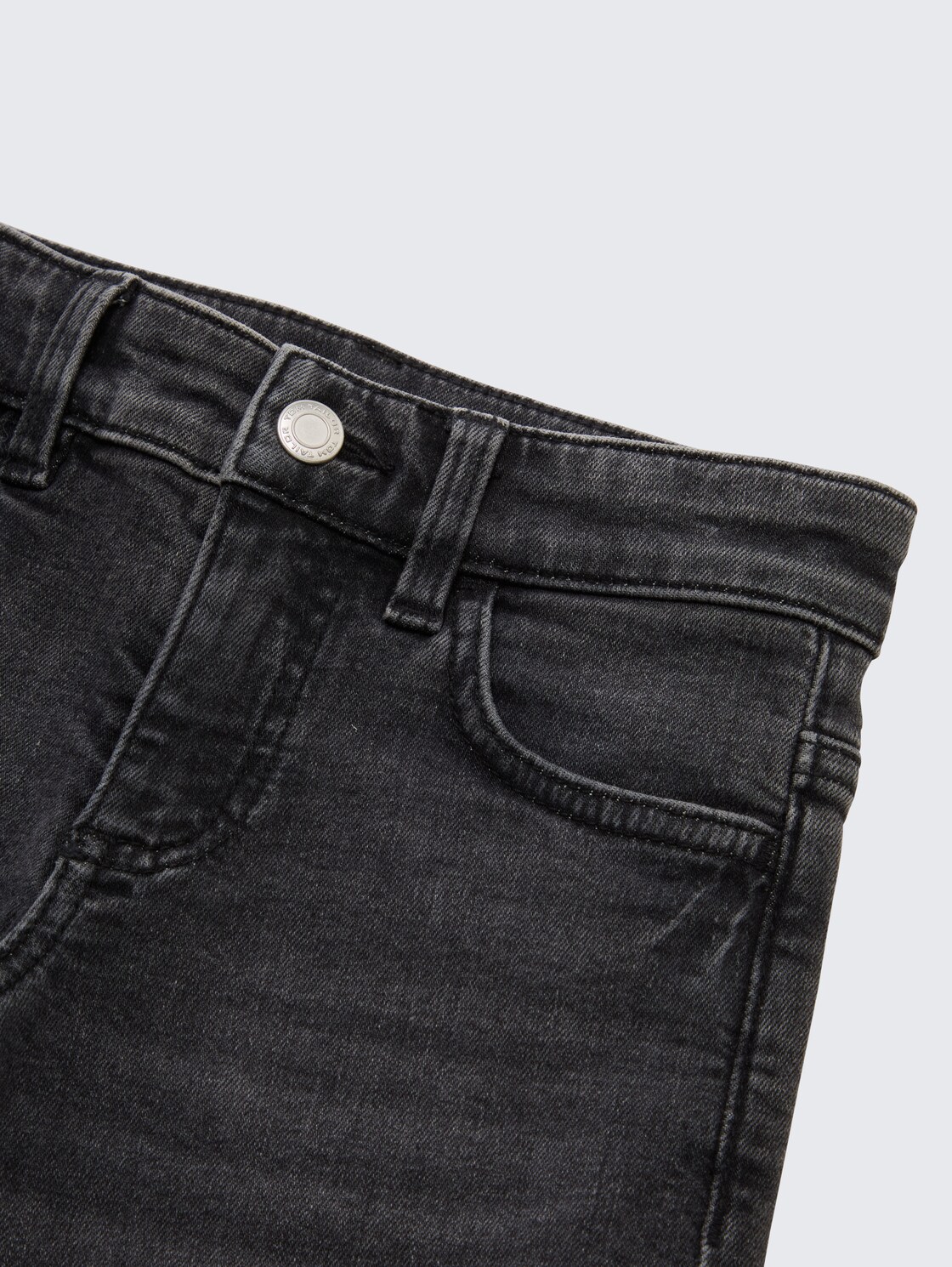 Wide Leg Jeans mit Stretch - grey denim - Detail-Model-Ansicht