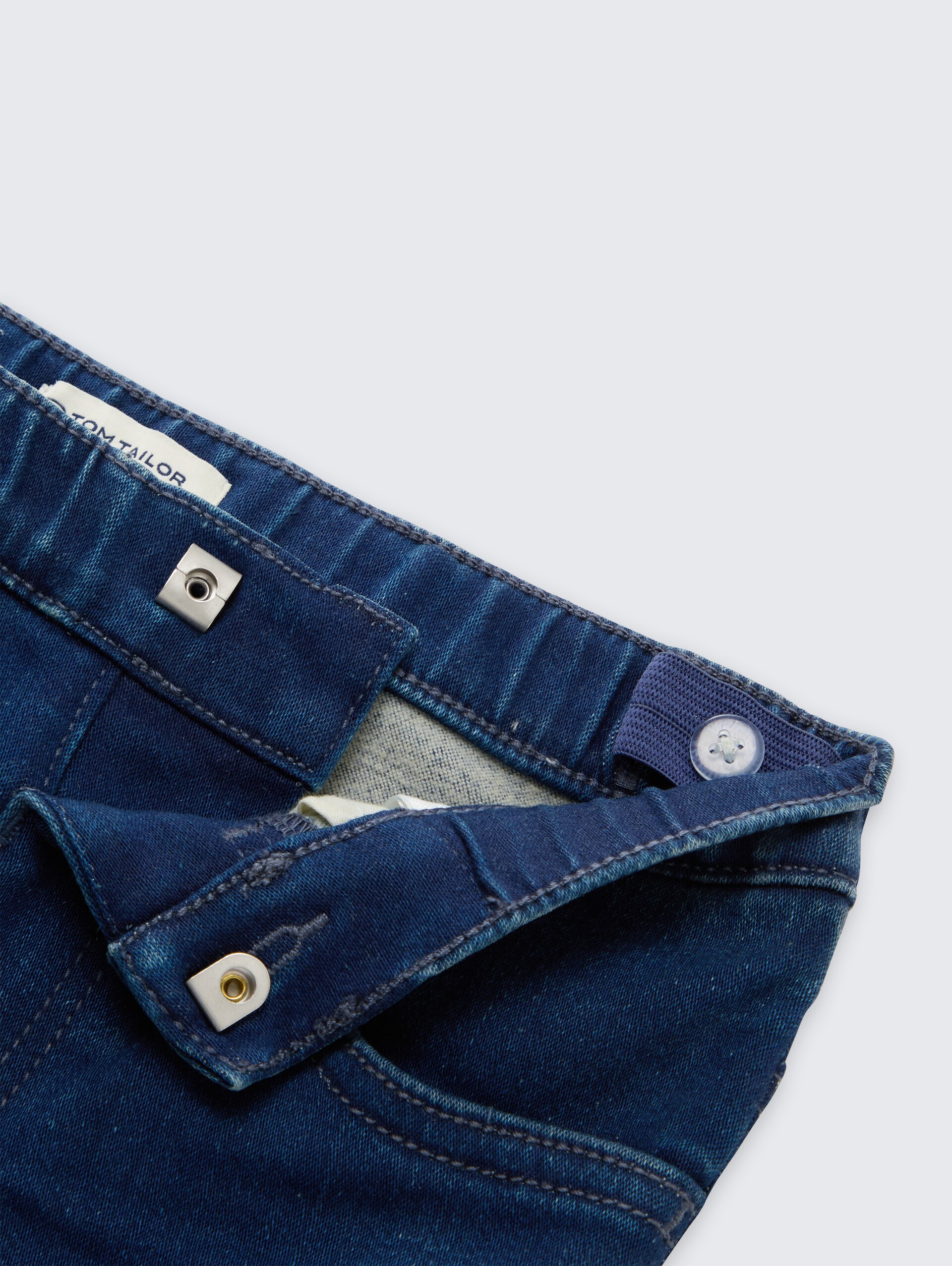 Treggings Hose mit Stretch - mid stone bright blue denim - Detail-Model-Ansicht