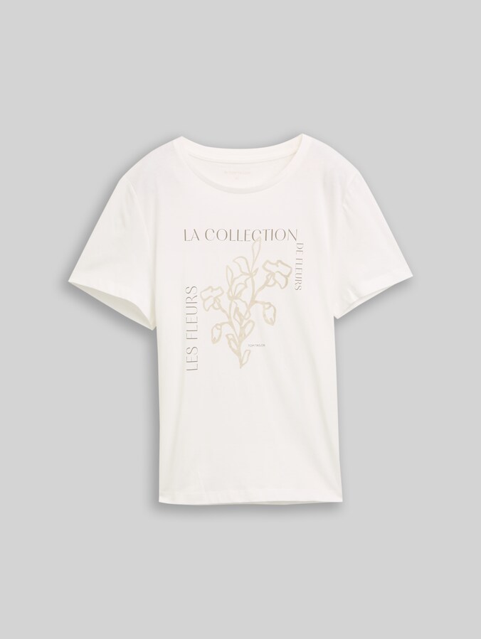 T-Shirt mit Print von Women, Whisper White