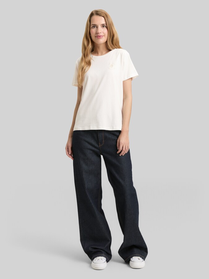 T-shirt avec broderie florale par Women, Whisper White
