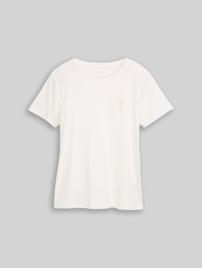 T-Shirt mit Blumen-Stickerei von Women, Whisper White