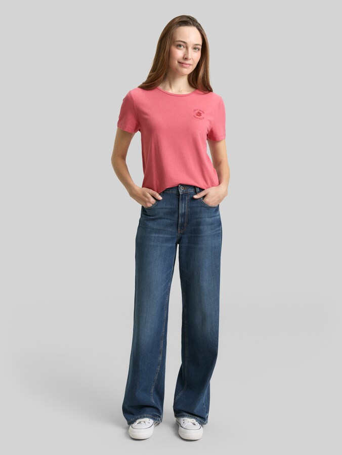 T-shirt avec broderie florale par Women, cozy pink